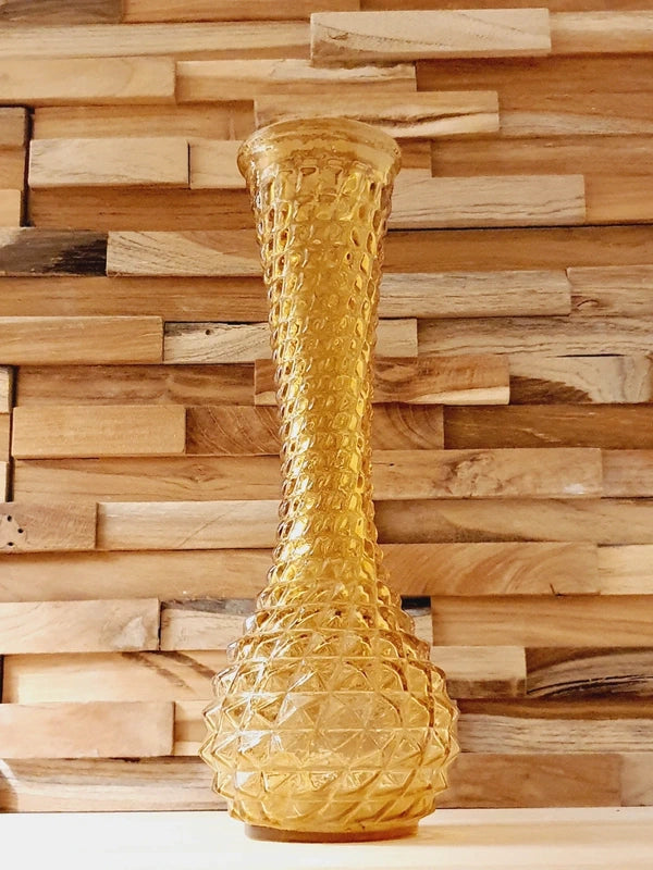 Grand Vase Ambré "Pointe de Diamant" : Éclat Vintage (60-70's) - LVR