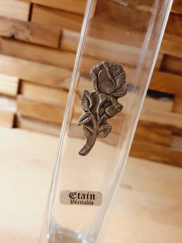 Soliflore Carré "Art + Design" : La Rose de Verre &amp; d'Étain (80-90's) 🌹 - LVR
