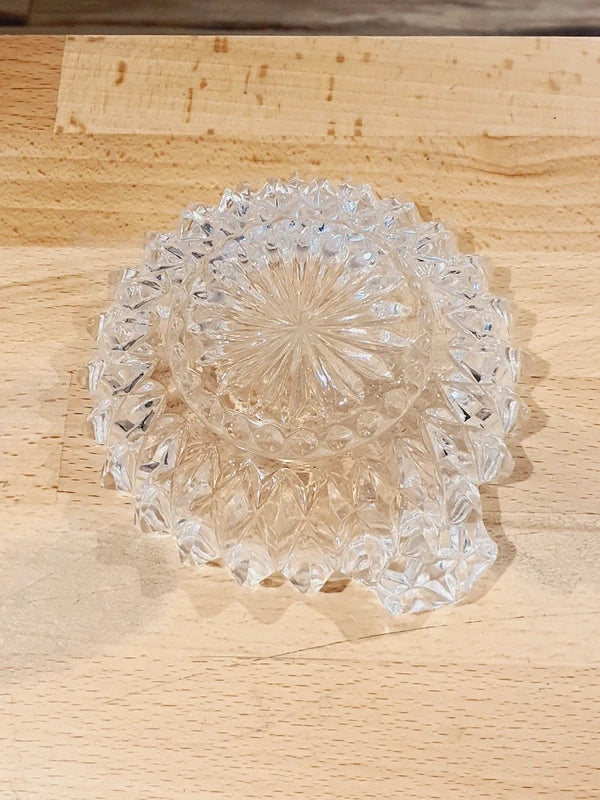 Coupelle Antique en Cristal Taillé Main : L'Éclat "Pointes de Diamant" - LVR