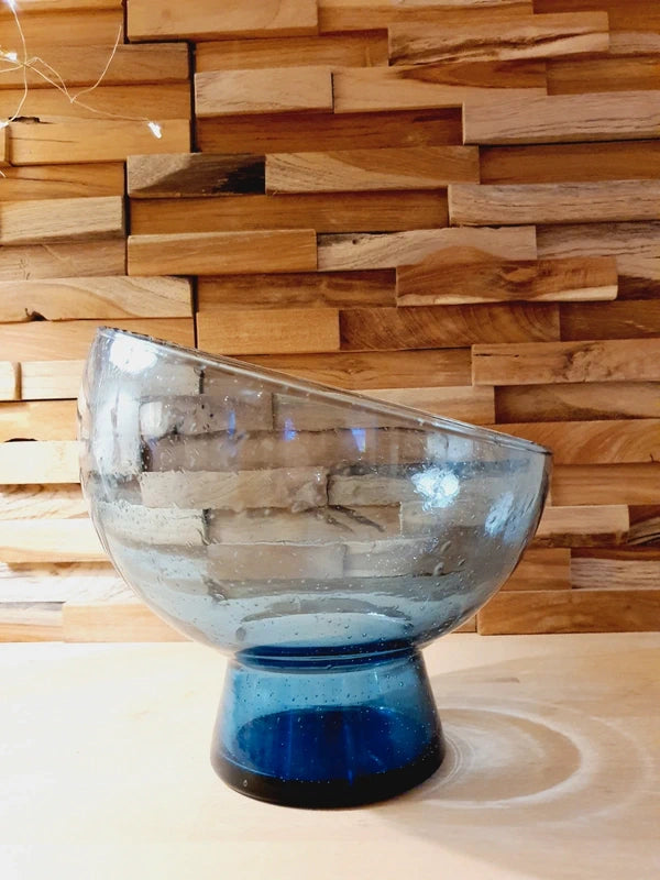 Coupelle en Verre Bullé Bleu Méditerranée : L’Art du Souffle (Style Biot) - LVR