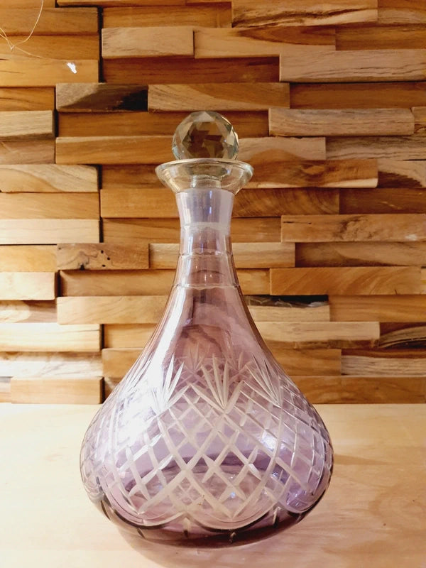 Carafe en Cristal Taillé Violet Améthyste : L'Éclat des Sixties 💜 - LVR