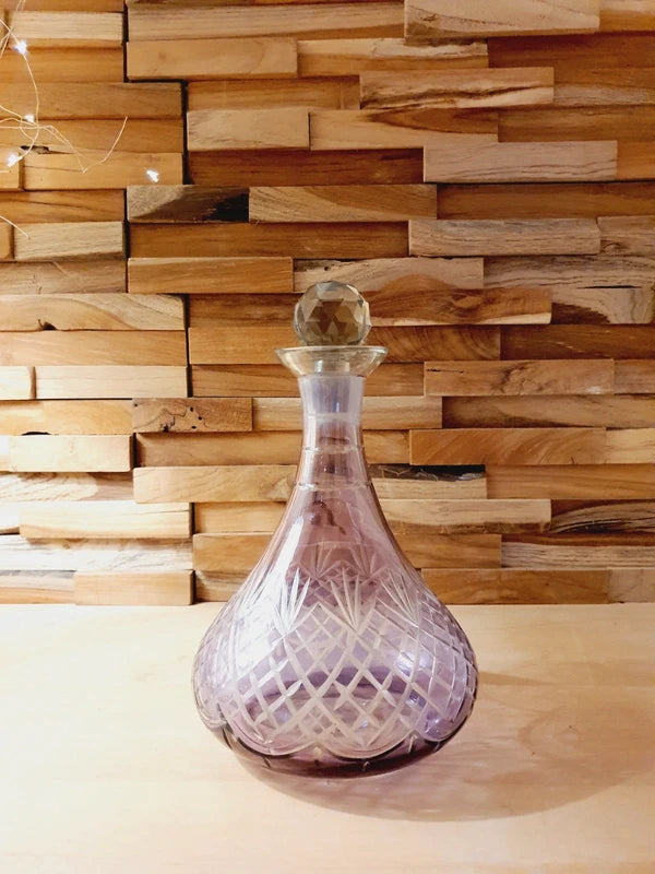 Carafe en Cristal Taillé Violet Améthyste : L'Éclat des Sixties 💜 - LVR