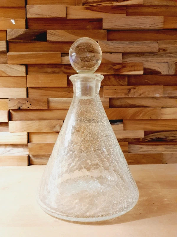 Carafe "Ice Glass" Craquelée : Sculpture de Verre Mid-Century (50-60's) - LVR
