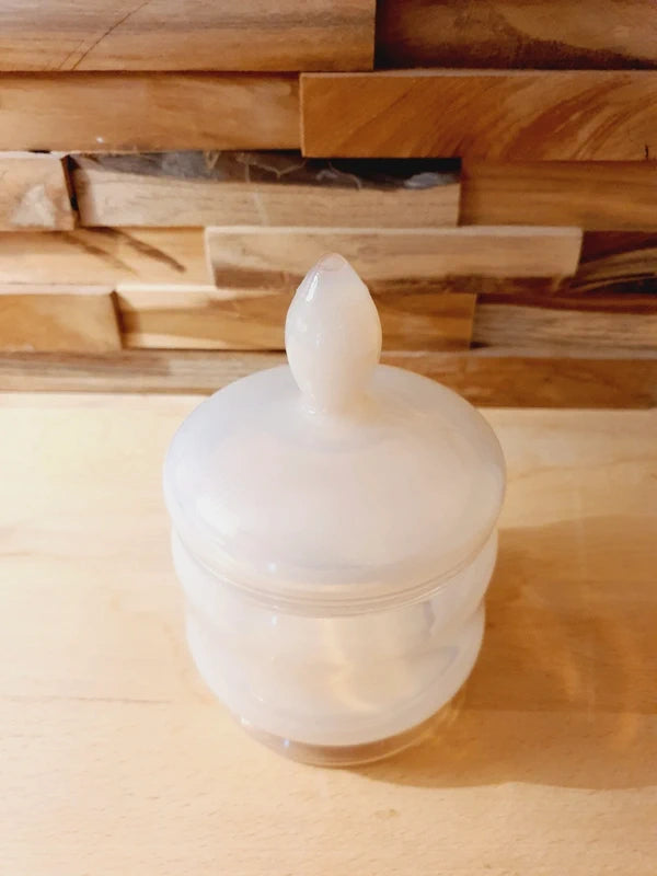 Pot en Opaline Rose Nude : Élégance Boudoir & Art Déco (Années 40-50) - LVR