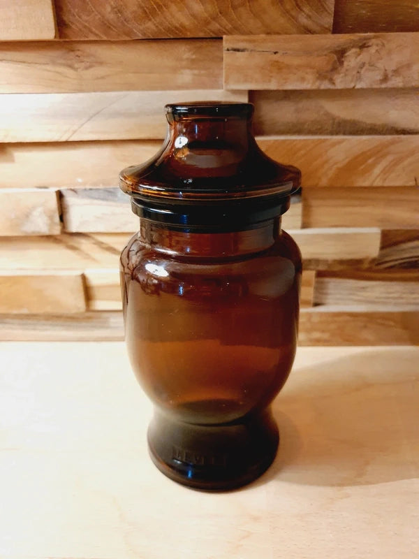Bocal Apothicaire Vintage LEVER – Verre Ambré Belge (Années 70) - LVR