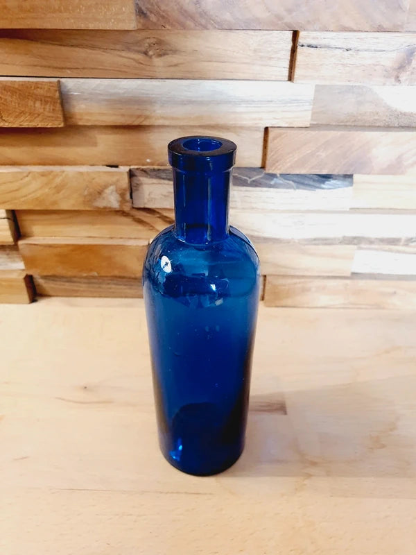 Fiole Apothicaire Vintage : Bleu Cobalt & Verre Bullé (Années 50-60) 💙 - LVR