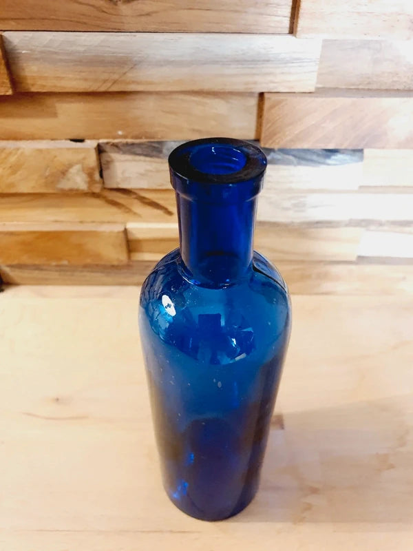 Fiole Apothicaire Vintage : Bleu Cobalt & Verre Bullé (Années 50-60) 💙 - LVR