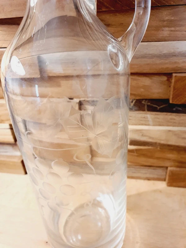 Carafe à Vin Vintage : Vigne en Verre Dépoli et Givré (Années 40-50) 🍇 - LVR