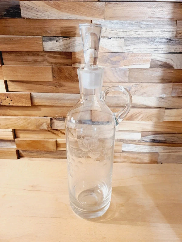 Carafe à Vin Vintage : Vigne en Verre Dépoli et Givré (Années 40-50) 🍇 - LVR
