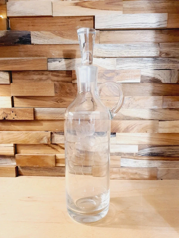 Carafe à Vin Vintage : Vigne en Verre Dépoli et Givré (Années 40-50) 🍇 - LVR