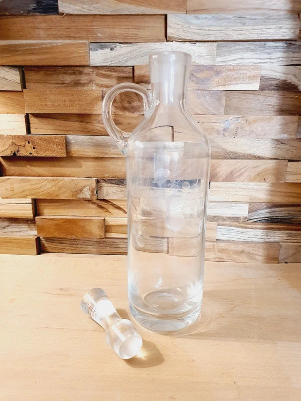 Carafe à Vin Vintage : Vigne en Verre Dépoli et Givré (Années 40-50) 🍇 - LVR