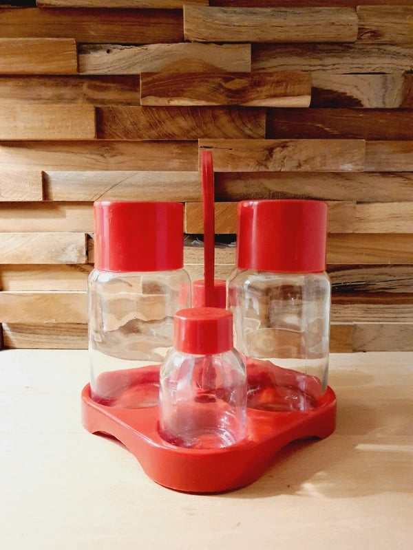 Serviteur à Condiments 80's Rouge Vif : Le Set Collector - LVR