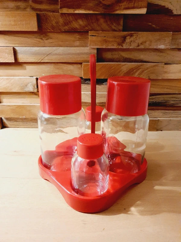 Serviteur à Condiments 80's Rouge Vif : Le Set Collector - LVR