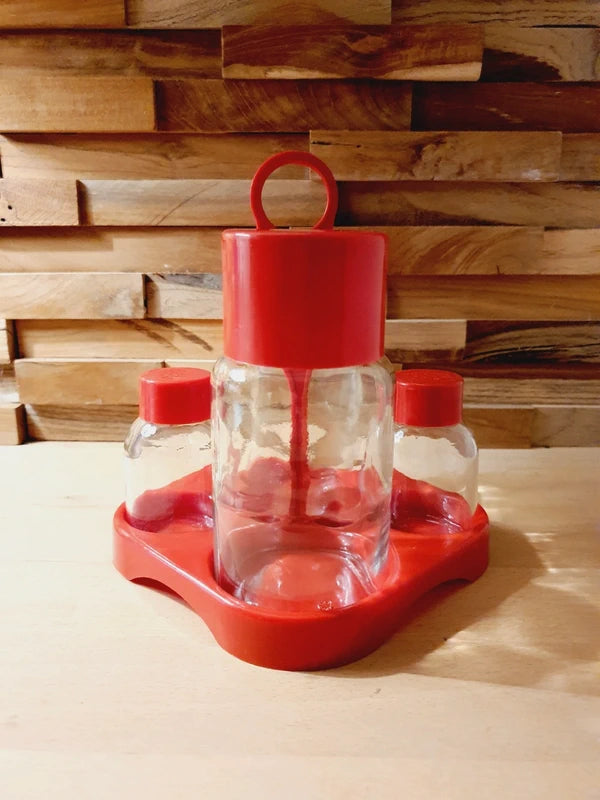 Serviteur à Condiments 80's Rouge Vif : Le Set Collector - LVR