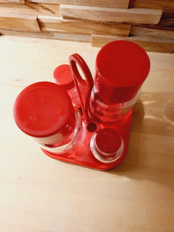 Serviteur à Condiments 80's Rouge Vif : Le Set Collector - LVR