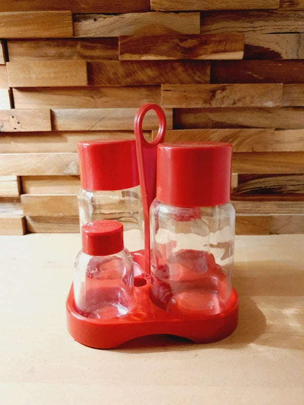 Serviteur à Condiments 80's Rouge Vif : Le Set Collector - LVR