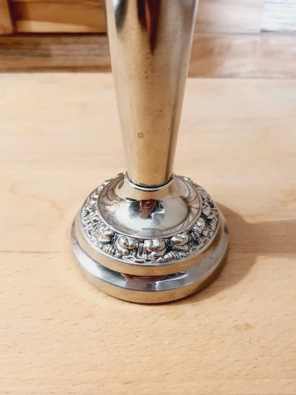 Bougeoir & Soliflore Vintage : Métal Argenté "Ianthe of England" (Années 50-70) 🕯️🇬🇧 - LVR