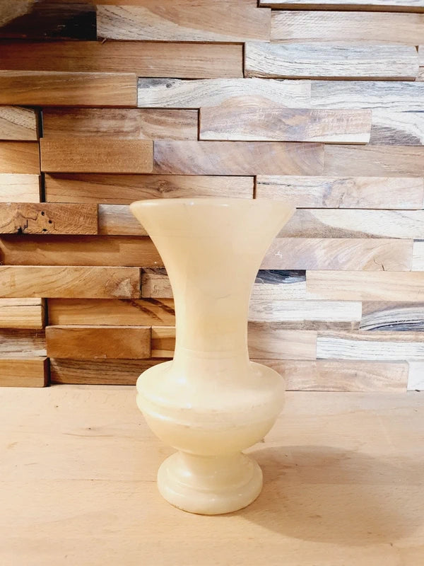 Vase Vintage en Albâtre Véritable : La Douceur de la Pierre Toscane 🇮🇹 - LVR