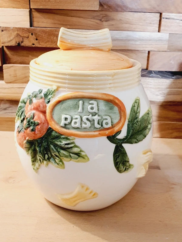 Trio de Pots "Pasta" en Céramique Figurative : L'Esprit Dolce Vita (Années 90) - LVR
