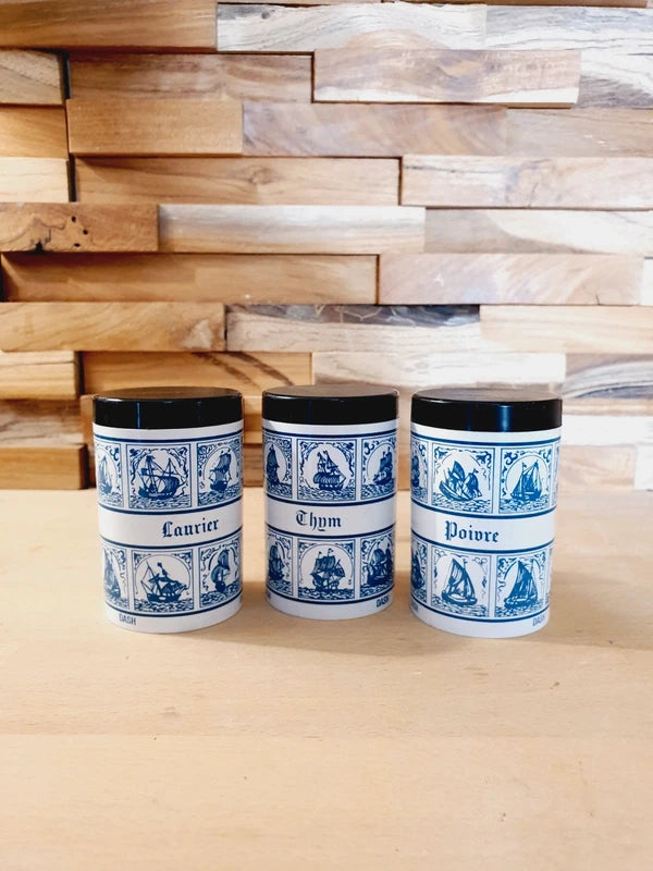 Trio de Pots à Épices "Dash" : Look Marin & Fraîcheur des Seventies (Années 70) ⚓ - LVR