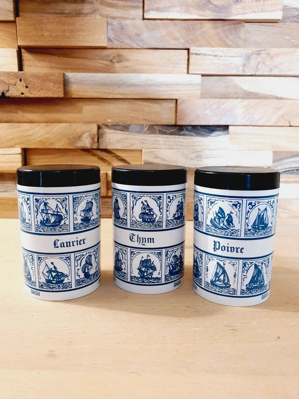 Trio de Pots à Épices "Dash" : Look Marin & Fraîcheur des Seventies (Années 70) ⚓ - LVR
