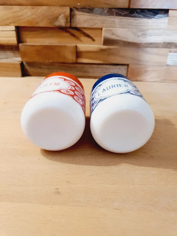 Duo de Pots à Épices Vintage : Manor BRF "Laurier & Thym" (Années 60-70) 🇨🇭 - LVR