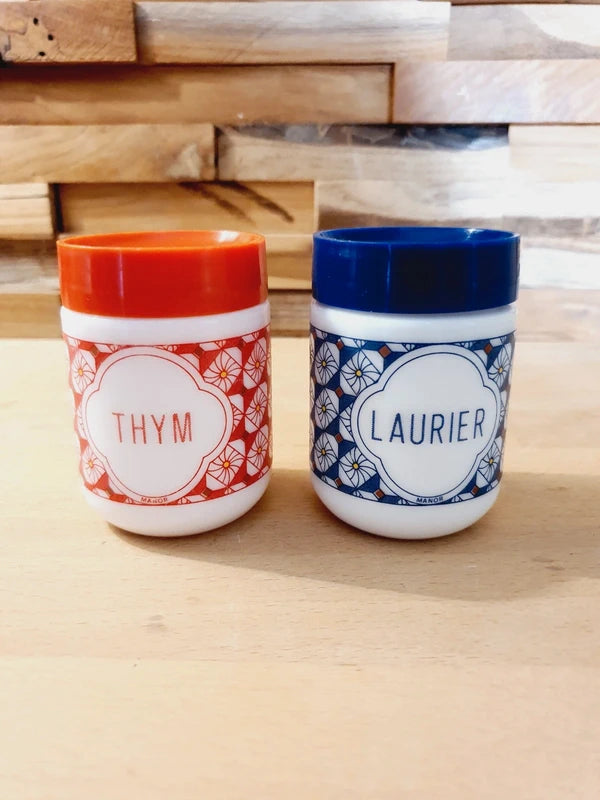 Duo de Pots à Épices Vintage : Manor BRF "Laurier & Thym" (Années 60-70) 🇨🇭 - LVR