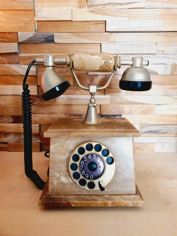 Téléphone de Luxe Italien : Onyx, Marbre & Or 24 Carats (Années 70-80) 🇮🇹💎 - LVR