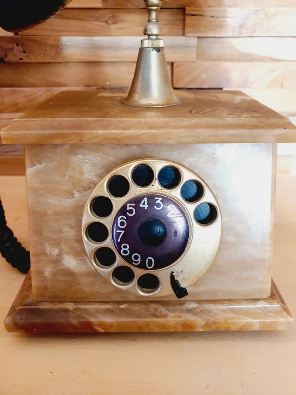 Téléphone de Luxe Italien : Onyx, Marbre & Or 24 Carats (Années 70-80) 🇮🇹💎 - LVR