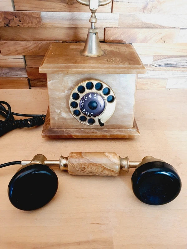 Téléphone de Luxe Italien : Onyx, Marbre & Or 24 Carats (Années 70-80) 🇮🇹💎 - LVR