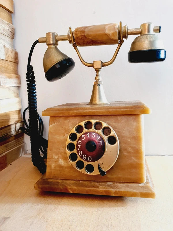 Téléphone de Luxe Italien : Onyx, Marbre & Or 24 Carats (Années 70-80) 🇮🇹💎 - LVR