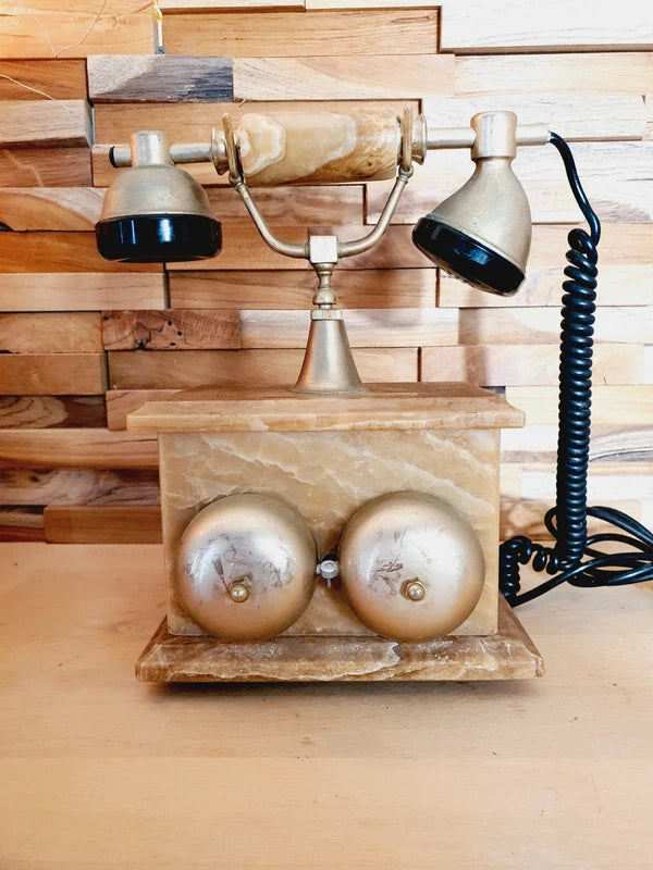Téléphone de Luxe Italien : Onyx, Marbre & Or 24 Carats (Années 70-80) 🇮🇹💎 - LVR
