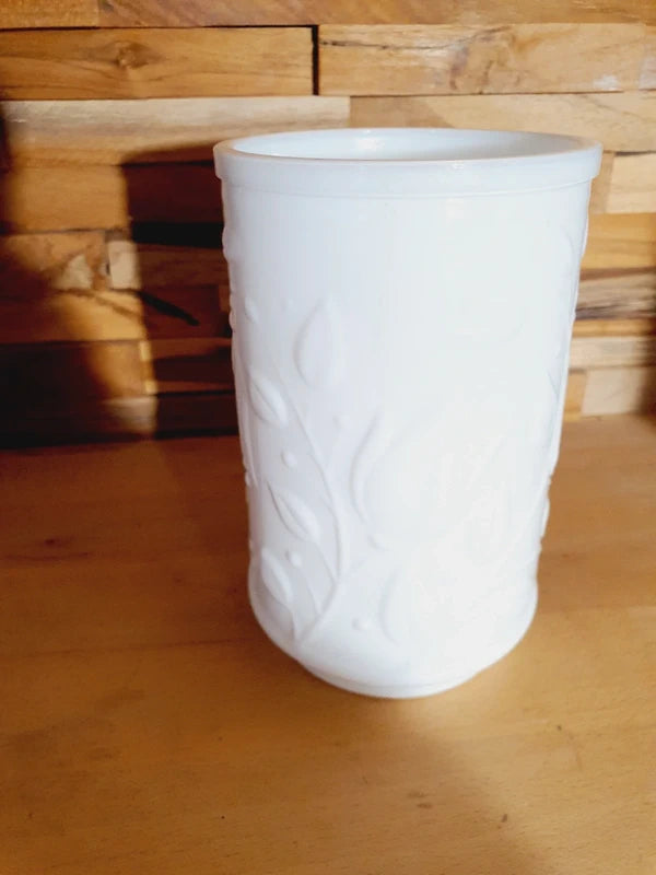 Vase en Verre Opale "Tulipes en Relief" : Éclat et Romantisme Vintage🌷 - LVR