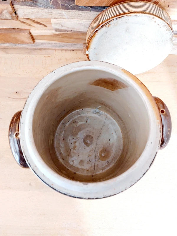 Saloir Ancien en Grès au Sel : Marron Miroir et Esprit Farmhouse (1,4 kg) 🏺🇫🇷 - LVR