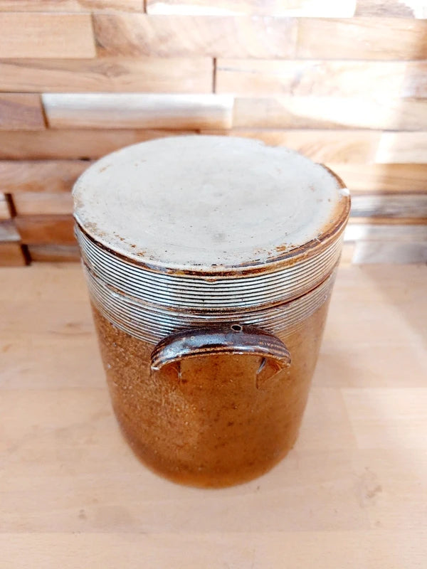 Saloir Ancien en Grès au Sel : Marron Miroir et Esprit Farmhouse (1,4 kg) 🏺🇫🇷 - LVR