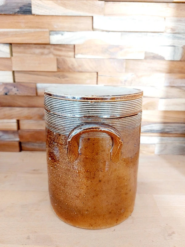 Saloir Ancien en Grès au Sel : Marron Miroir et Esprit Farmhouse (1,4 kg) 🏺🇫🇷 - LVR
