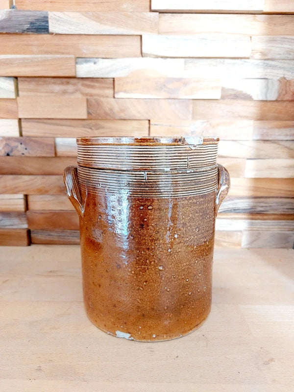 Saloir Ancien en Grès au Sel : Marron Miroir et Esprit Farmhouse (1,4 kg) 🏺🇫🇷 - LVR