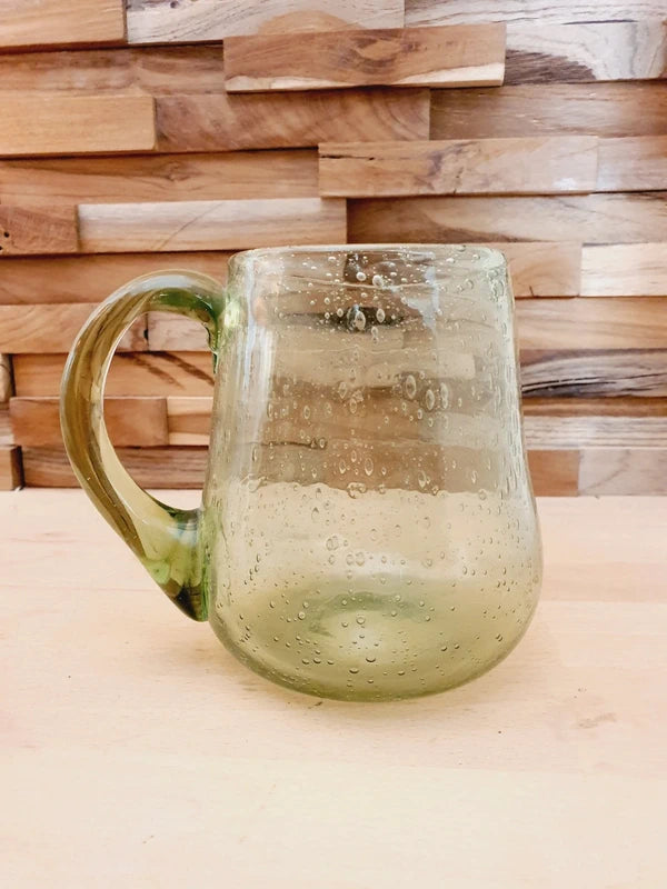 Chope en Verre Soufflé Bullé : Charme Artisanal Vert d'Eau - LVR