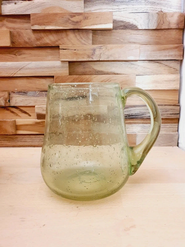 Chope en Verre Soufflé Bullé : Charme Artisanal Vert d'Eau - LVR