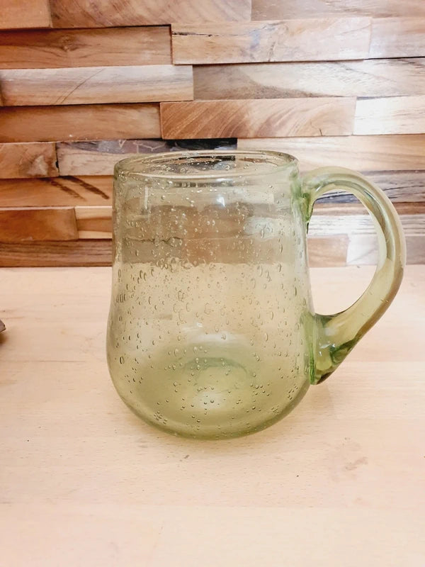 Chope en Verre Soufflé Bullé : Charme Artisanal Vert d'Eau - LVR