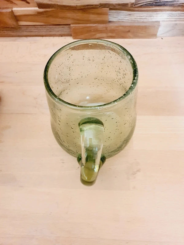 Chope en Verre Soufflé Bullé : Charme Artisanal Vert d'Eau - LVR