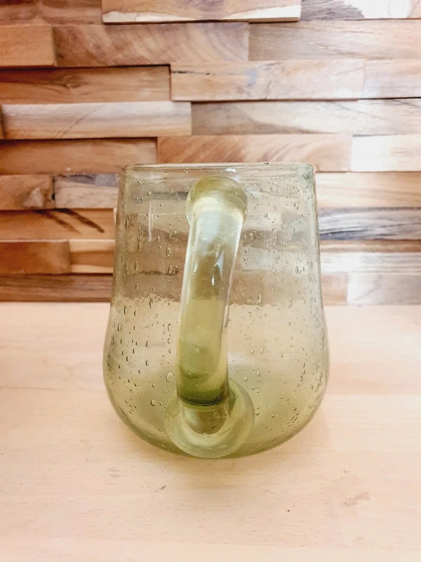 Chope en Verre Soufflé Bullé : Charme Artisanal Vert d'Eau - LVR