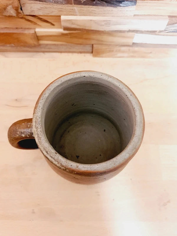 Pot en Grès Ancien avec Anse : L'Authenticité du Terroir Français (1920-1950) 🇫🇷🏺 - LVR