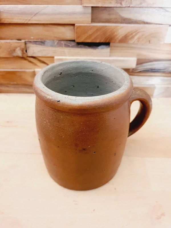 Pot en Grès Ancien avec Anse : L'Authenticité du Terroir Français (1920-1950) 🇫🇷🏺 - LVR