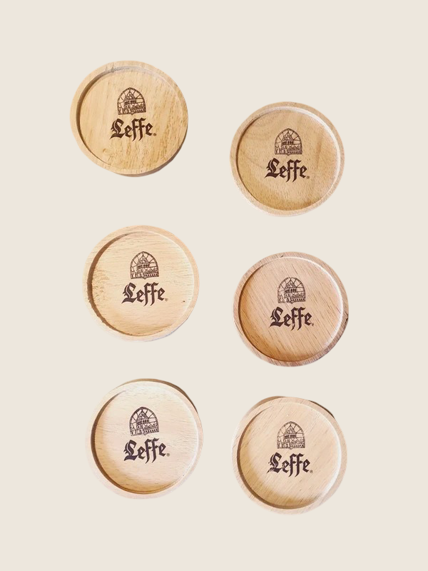 Lot de 6 Sous-Bocks Leffe en Bois : L'Apéro Chic et Authentique (90's) - LVR