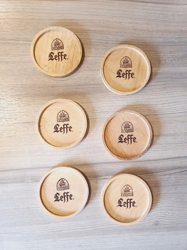 Lot de 6 Sous-Bocks Leffe en Bois : L'Apéro Chic et Authentique (90's) - LVR
