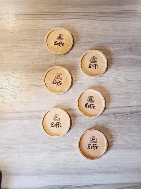 Lot de 6 Sous-Bocks Leffe en Bois : L'Apéro Chic et Authentique (90's) - LVR
