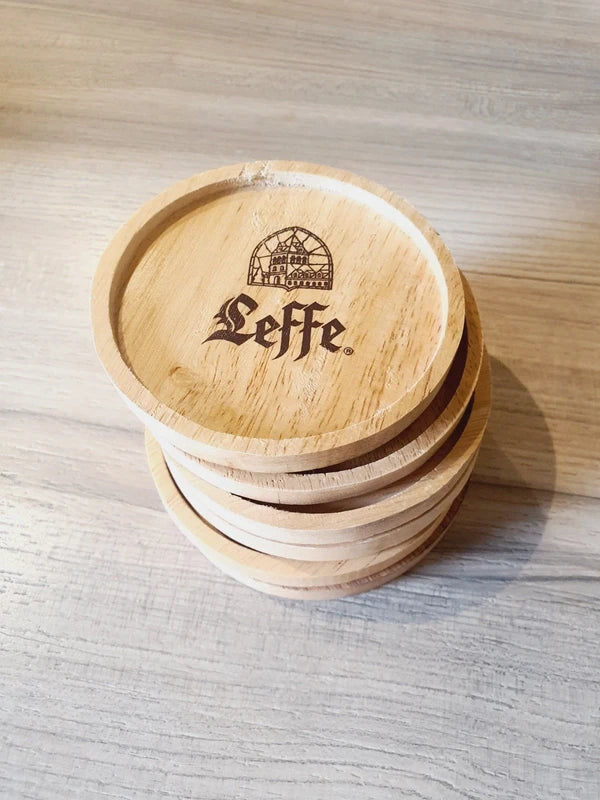 Lot de 6 Sous-Bocks Leffe en Bois : L'Apéro Chic et Authentique (90's) - LVR