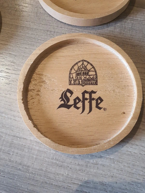 Lot de 6 Sous-Bocks Leffe en Bois : L'Apéro Chic et Authentique (90's) - LVR