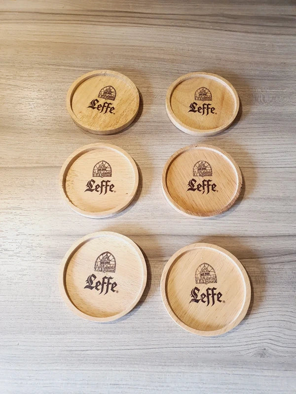 Lot de 6 Sous-Bocks Leffe en Bois : L'Apéro Chic et Authentique (90's) - LVR
